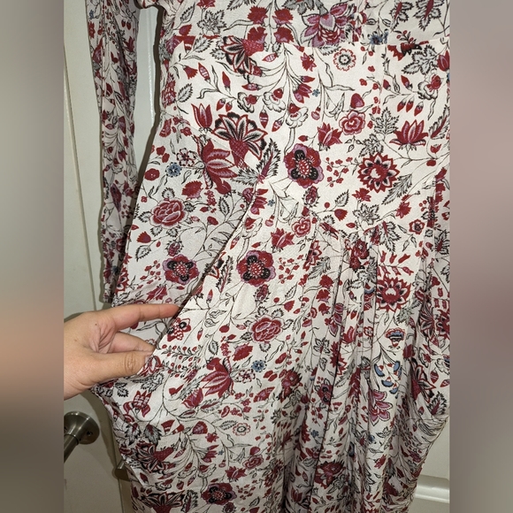 10. NWT ISABEL MARANT KELKY GATHERED FLORAL PRINT SILK CREPE DE CHINE DRESS - Picture 7 of 9